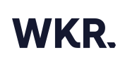 WKR logo 2025 dark blue captial WKR letters on transparent background. Letters sharp but wavy detail